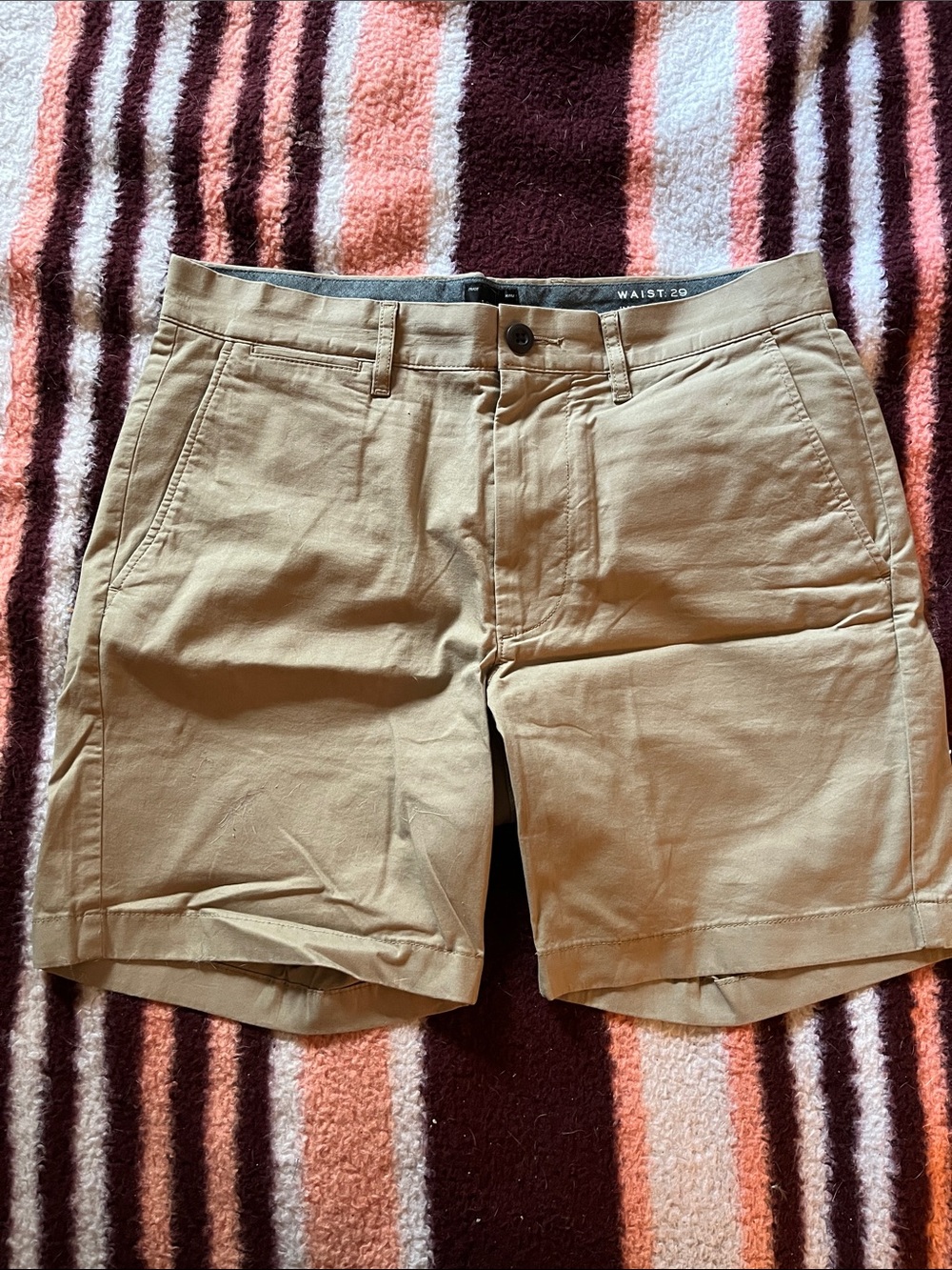 J. Crew Men’s Flat-Front Chino Shorts in Tan